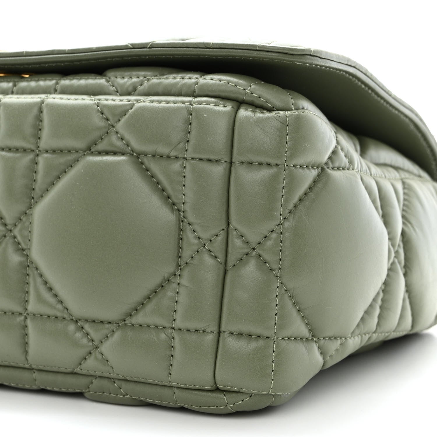 Christian Dior Calfskin Macrocannage Medium Caro Bag Cedar Green 10 of 10