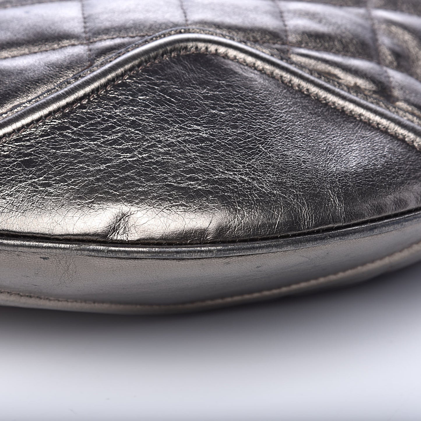 Metallic Calfskin Quilted Hoxton Hobo Nickel
