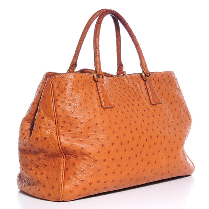 Prada Ostrich Executive Tote Cognac 3 of 12