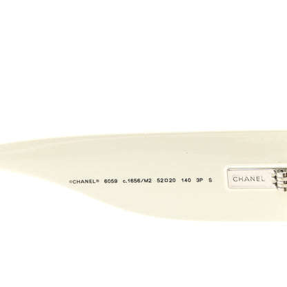 Chanel Acetate Square Sunglasses 6059 Black White 5 of 6