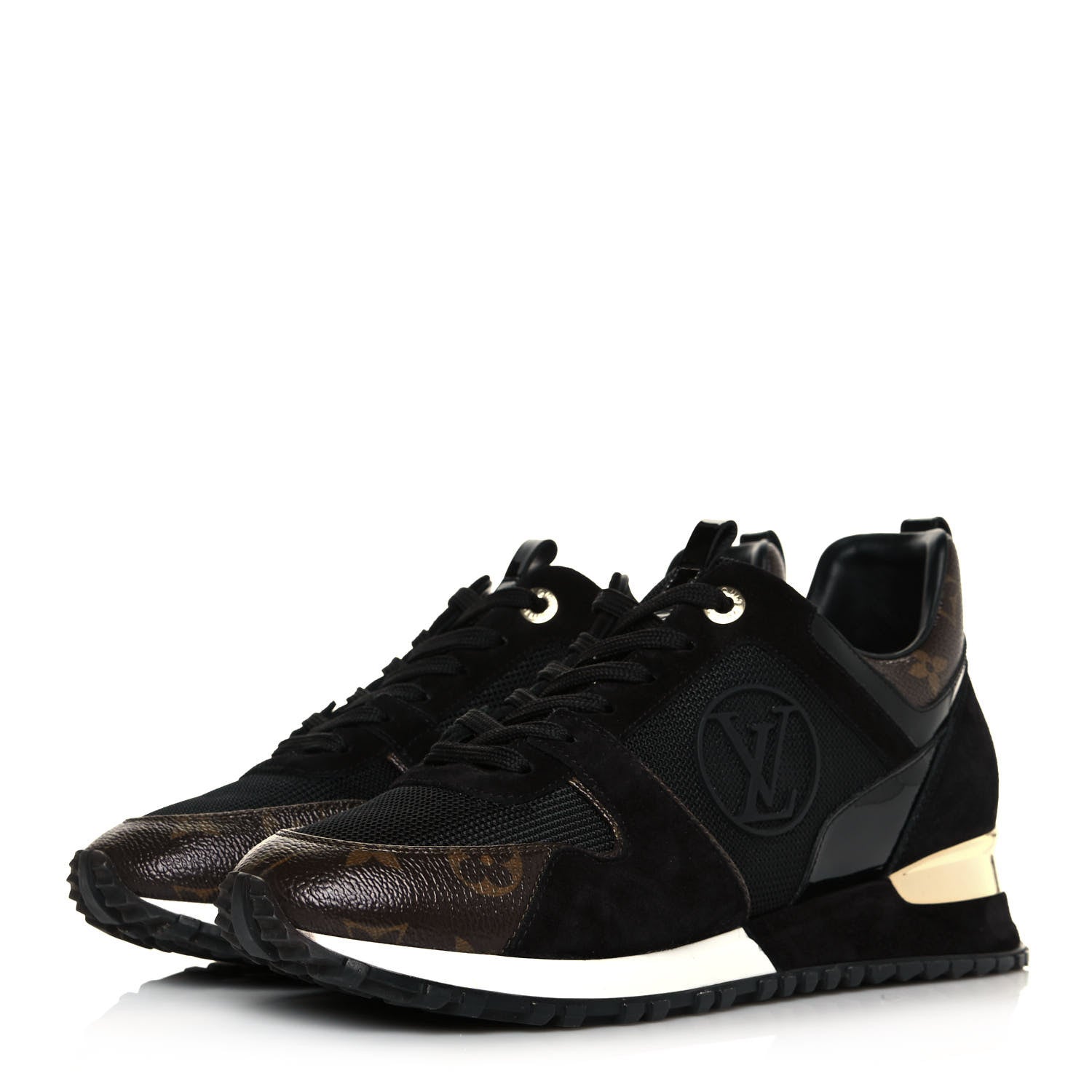 Louis Vuitton Suede Monogram Run Away Sneakers 39 Black 3 of 9