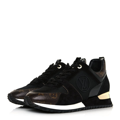 Louis Vuitton Suede Monogram Run Away Sneakers 39 Black 3 of 9