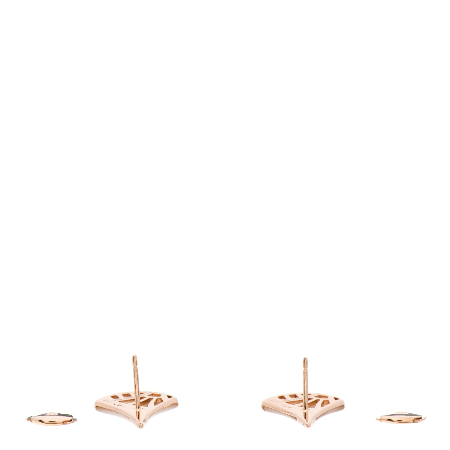 Bulgari 18K Rose Gold Diamond Mother of Pearl Divas' Dream Stud Earrings 3 of 5