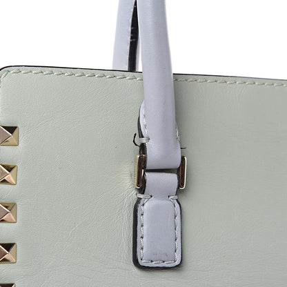 Valentino Garavani Vitello Watercolor Rockstud Double Handle Tote Rose Green Yellow Sky 13 of 16