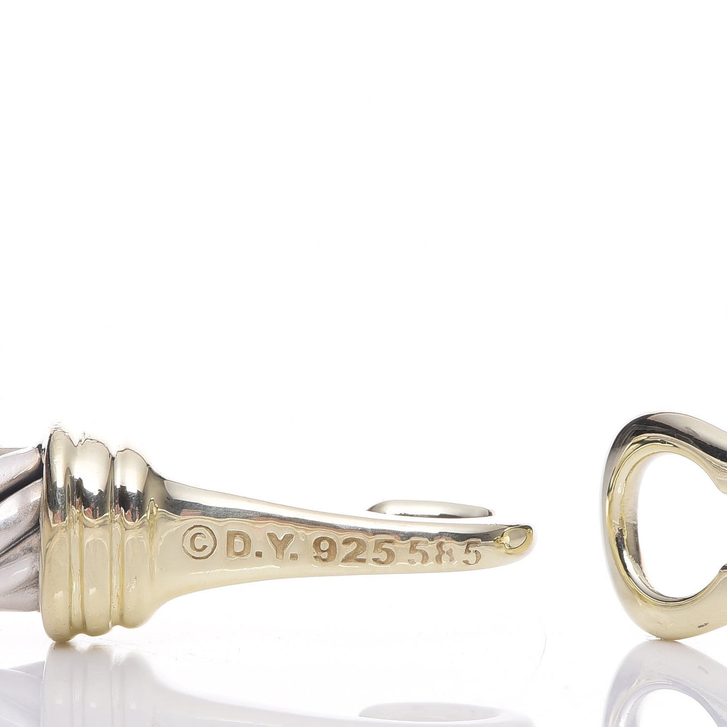 Sterling Silver 14K Yellow Gold 5mm Cable Classic Buckle Bracelet