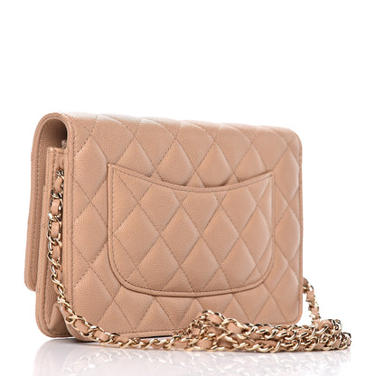 Chanel Caviar Quilted Wallet On Chain WOC Beige 3 of 14