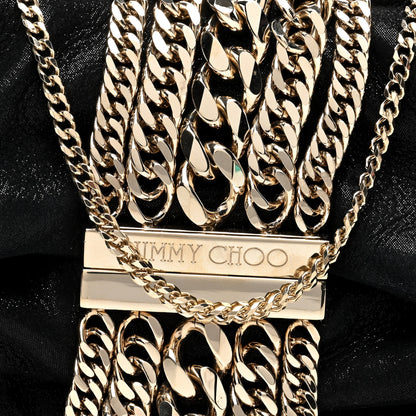 Jimmy Choo Suede Glitter Chandra Chain Clutch Black 7 of 9