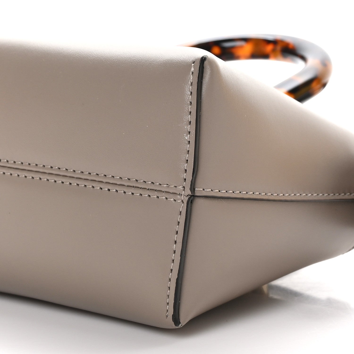 Fendi Vitello King Plexiglass Logo Embossed Mini By The Way Top Handle Boston Bag Tortora 10 of 11