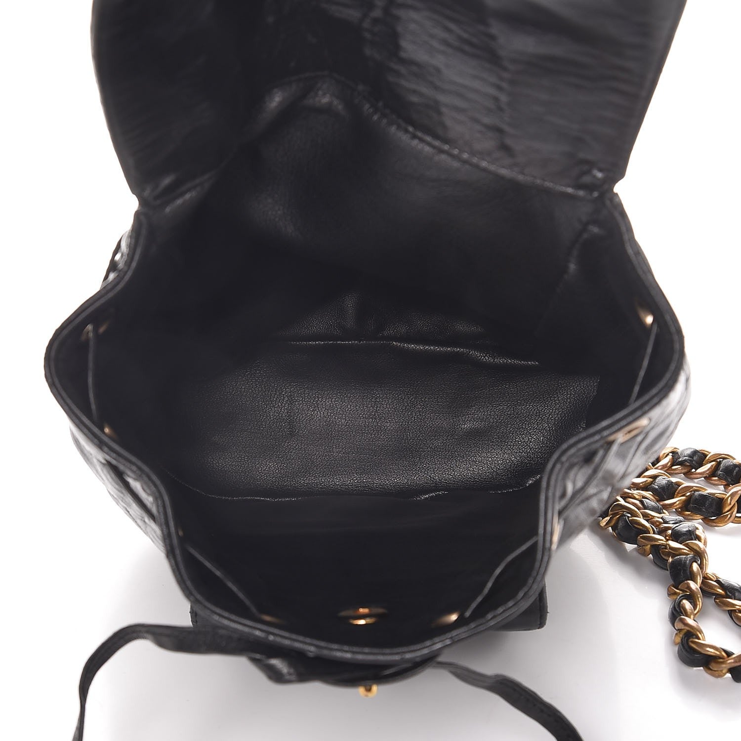 Chanel Lambskin Quilted Drawstring Backpack Black 5 of 11