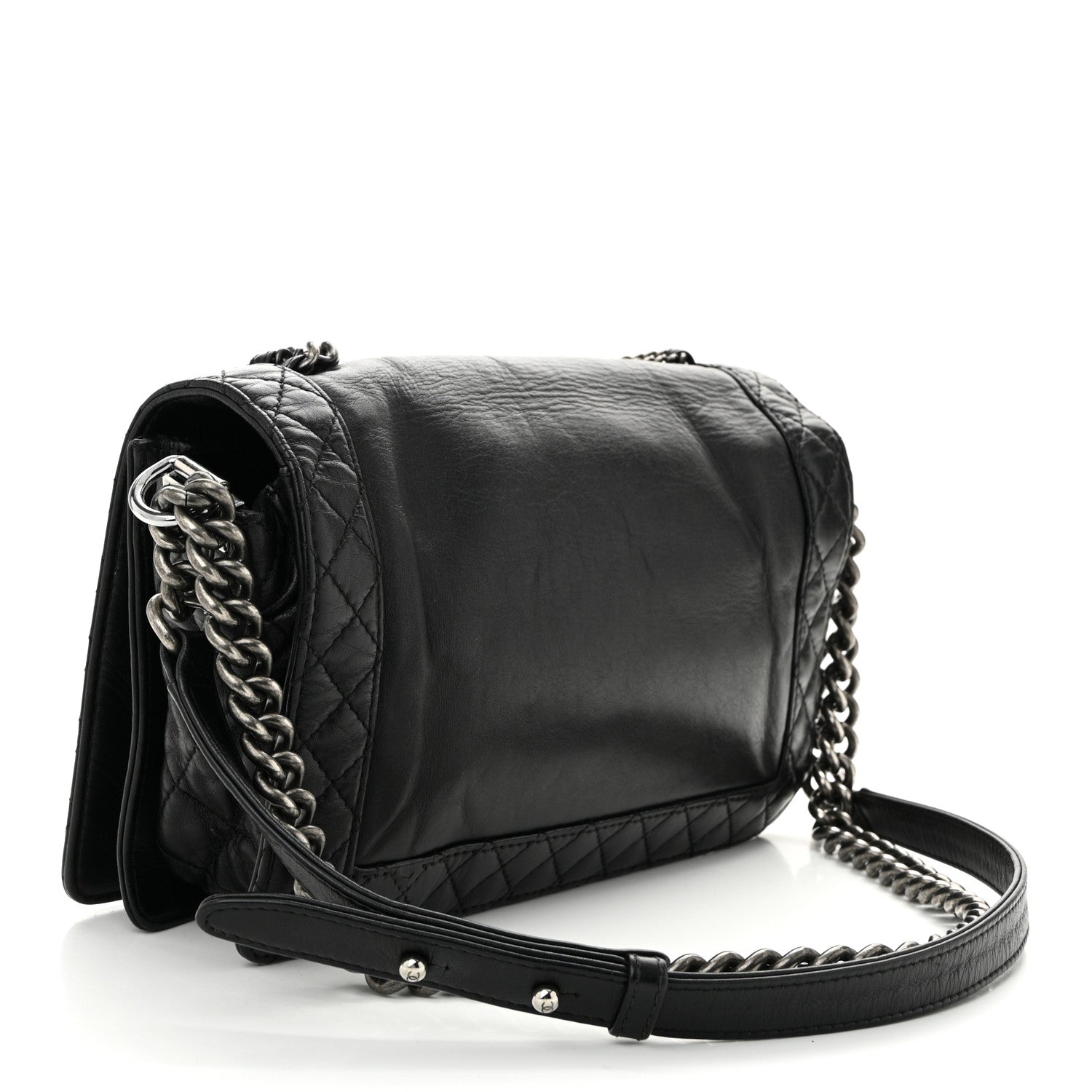 Chanel Calfskin Enchained New Medium Boy Flap Black 3 of 11