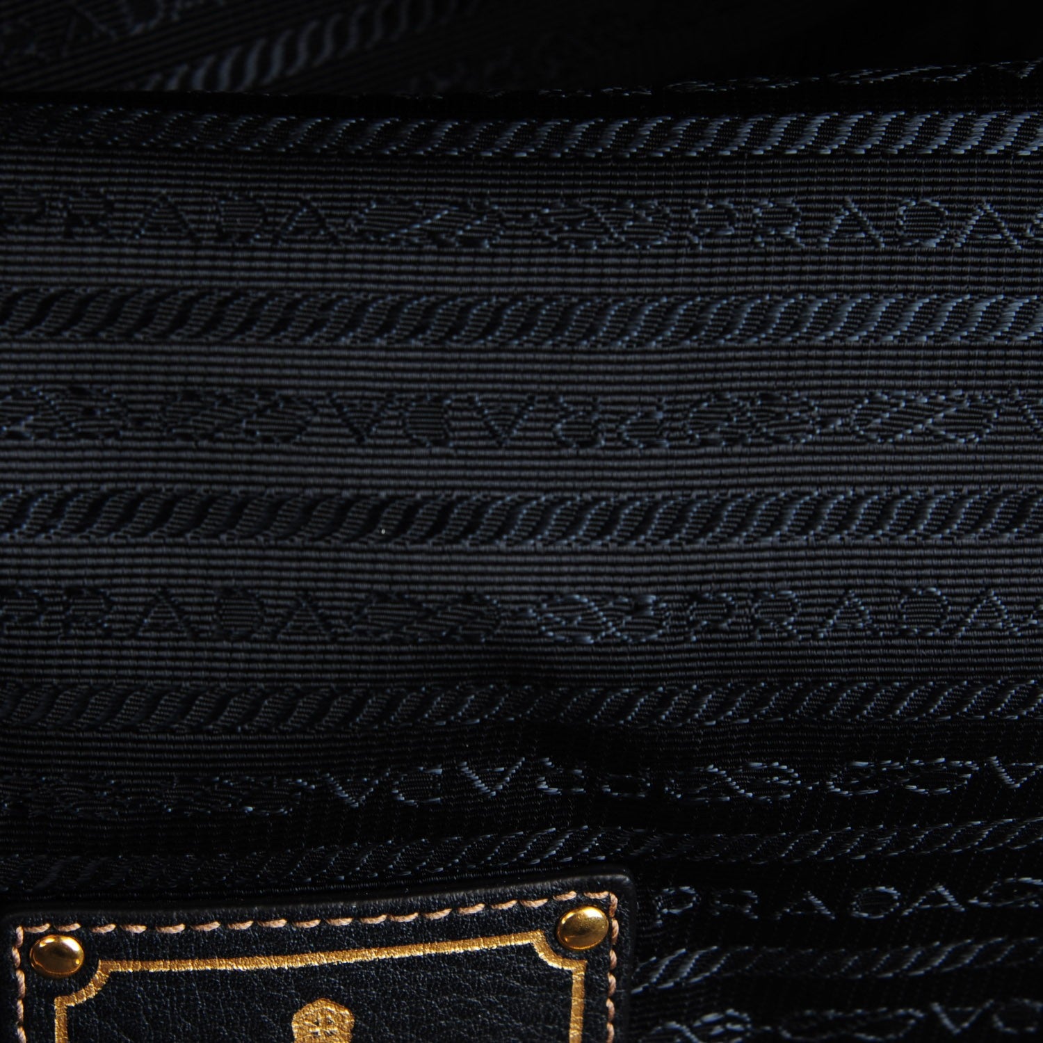 Prada Vitello Daino Tessuto Nylon Tote Blue 9 of 9