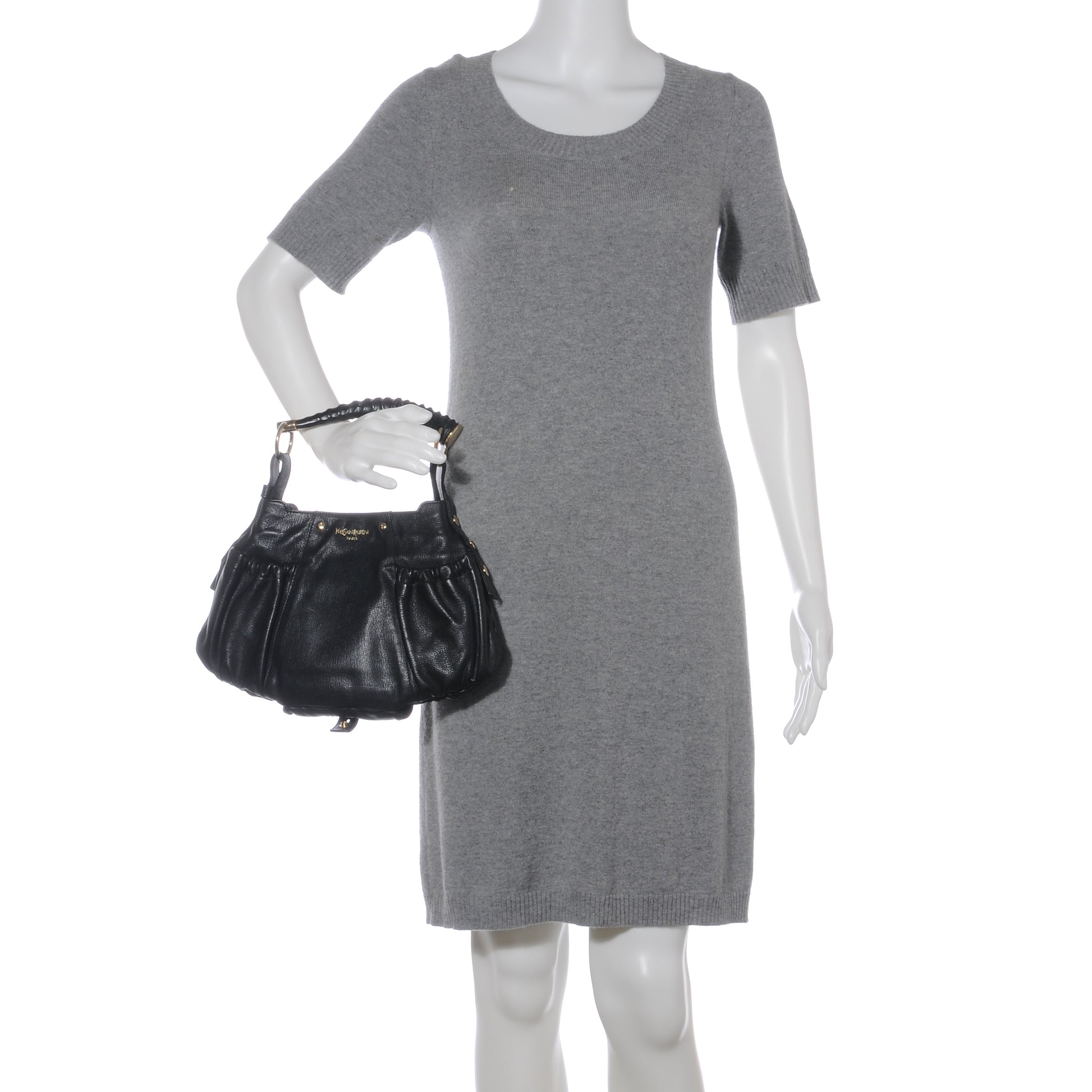 Saint Laurent Chevre Mala Mala Horn Bag Black 2 of 8
