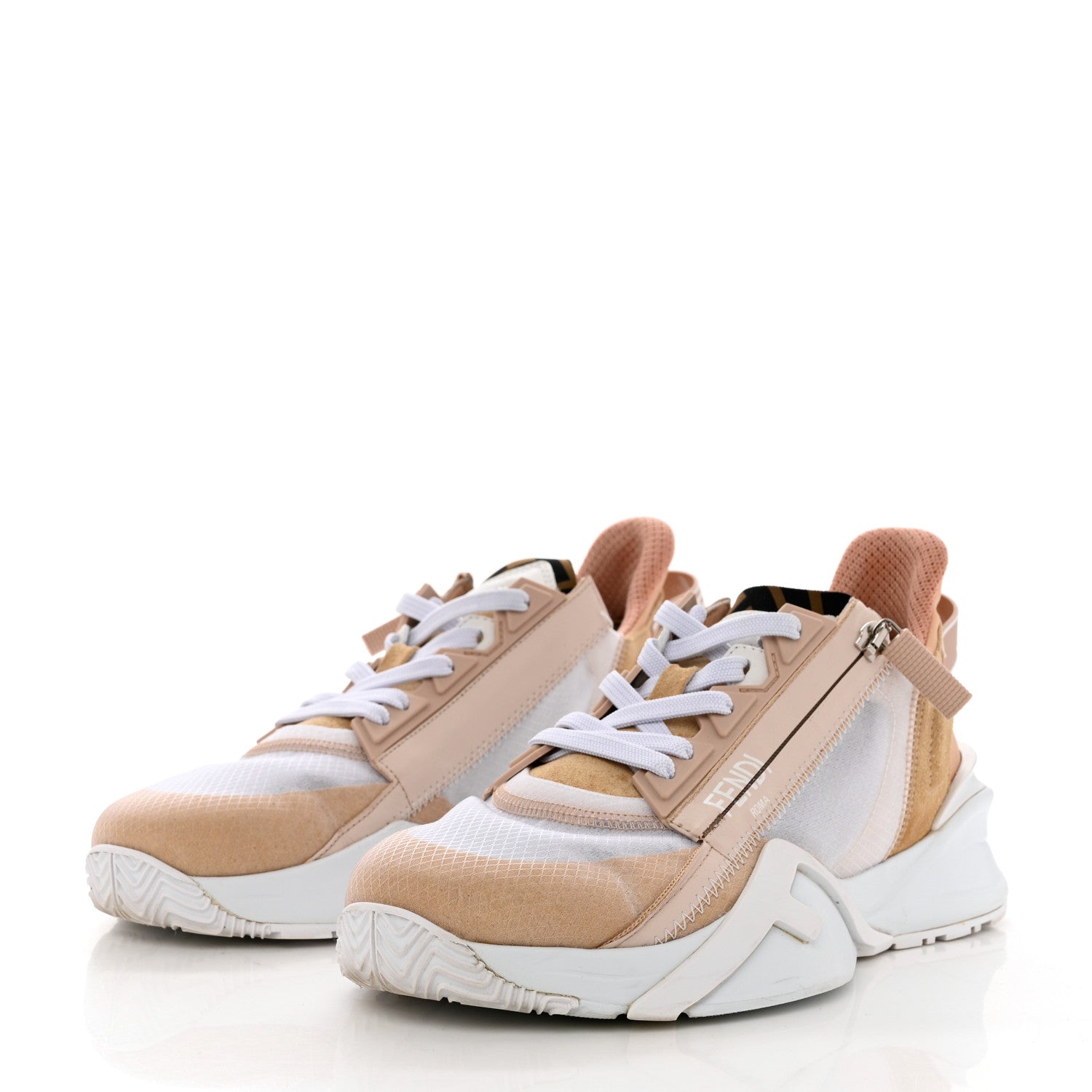 Fendi Nylon Suede Transparent Fendi Flow Low Top Sneakers 40 Light Rose 3 of 11