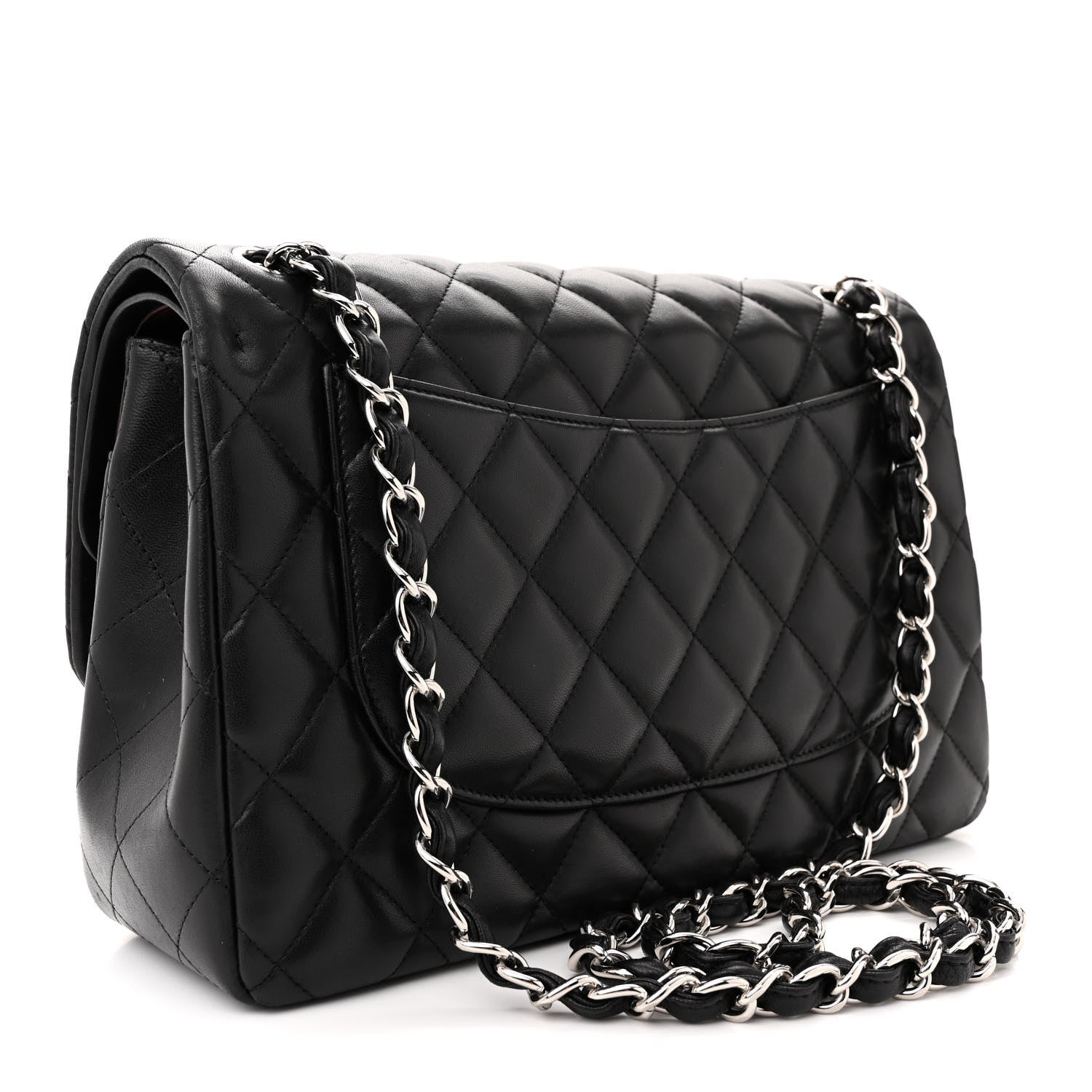 Chanel Lambskin Quilted Jumbo Double Flap Black 3 of 15