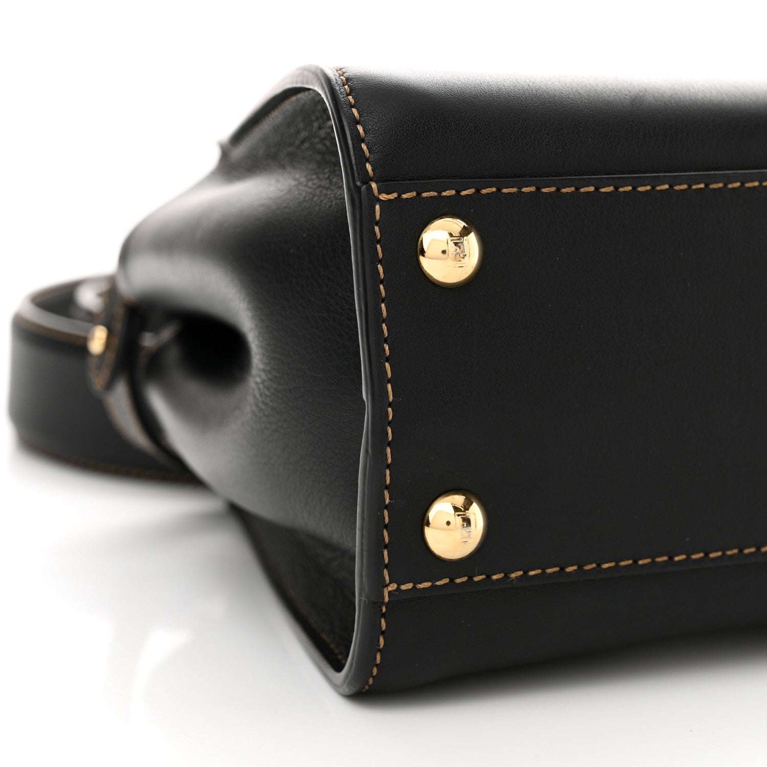 Fendi Vitello King Canvas Chinese New Year Tiger Embroidered Mini Peekaboo Iconic Satchel Black Dark Yellow 9 of 10