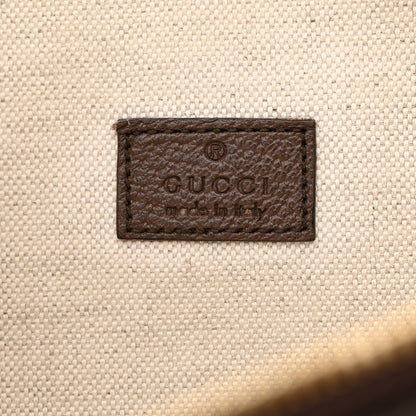 Gucci Monogram Jumbo GG Textured Dollar Calfskin Web Belt Bag Camel Ebony New Acero 6 of 10