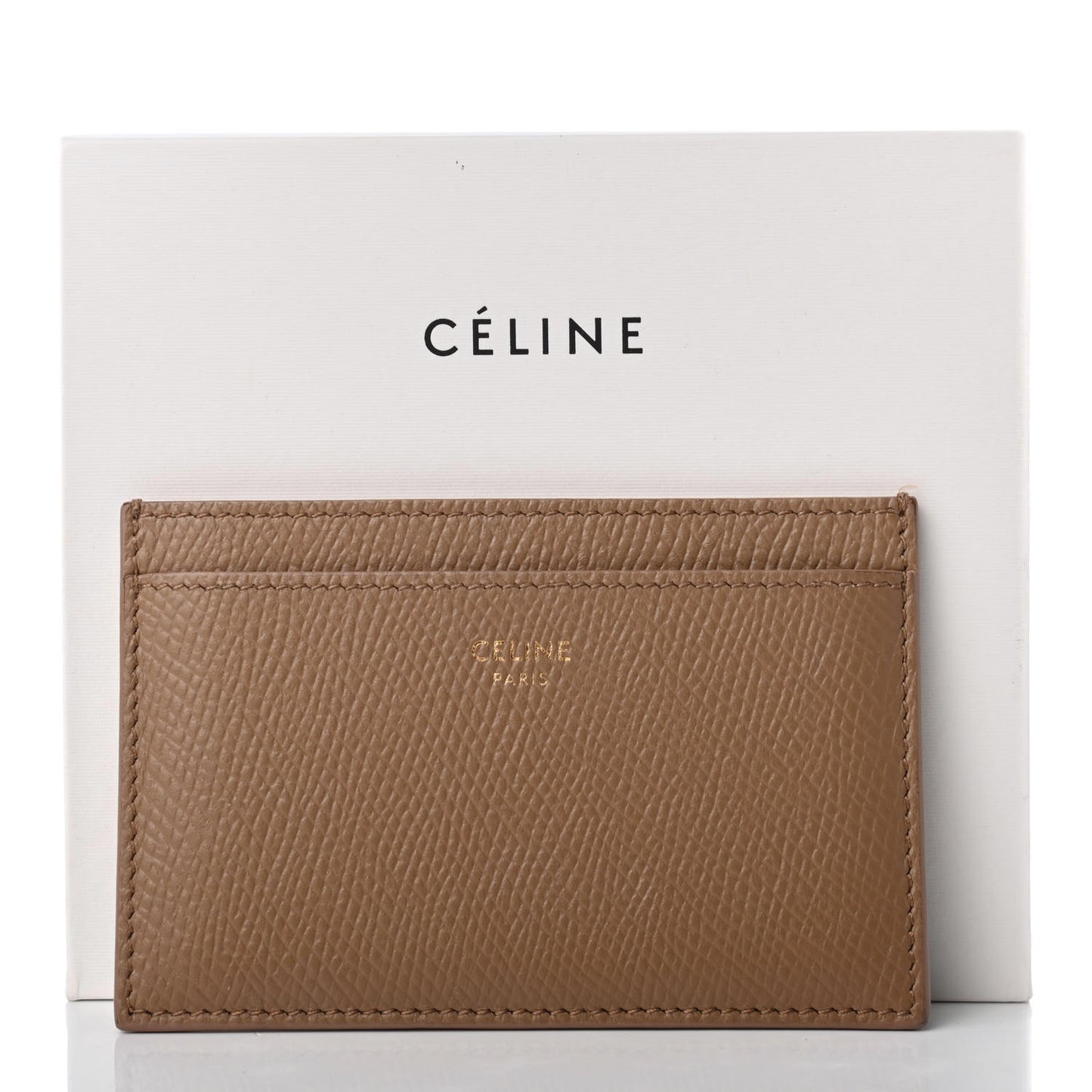 Grained Calfskin Card Holder Light Camel