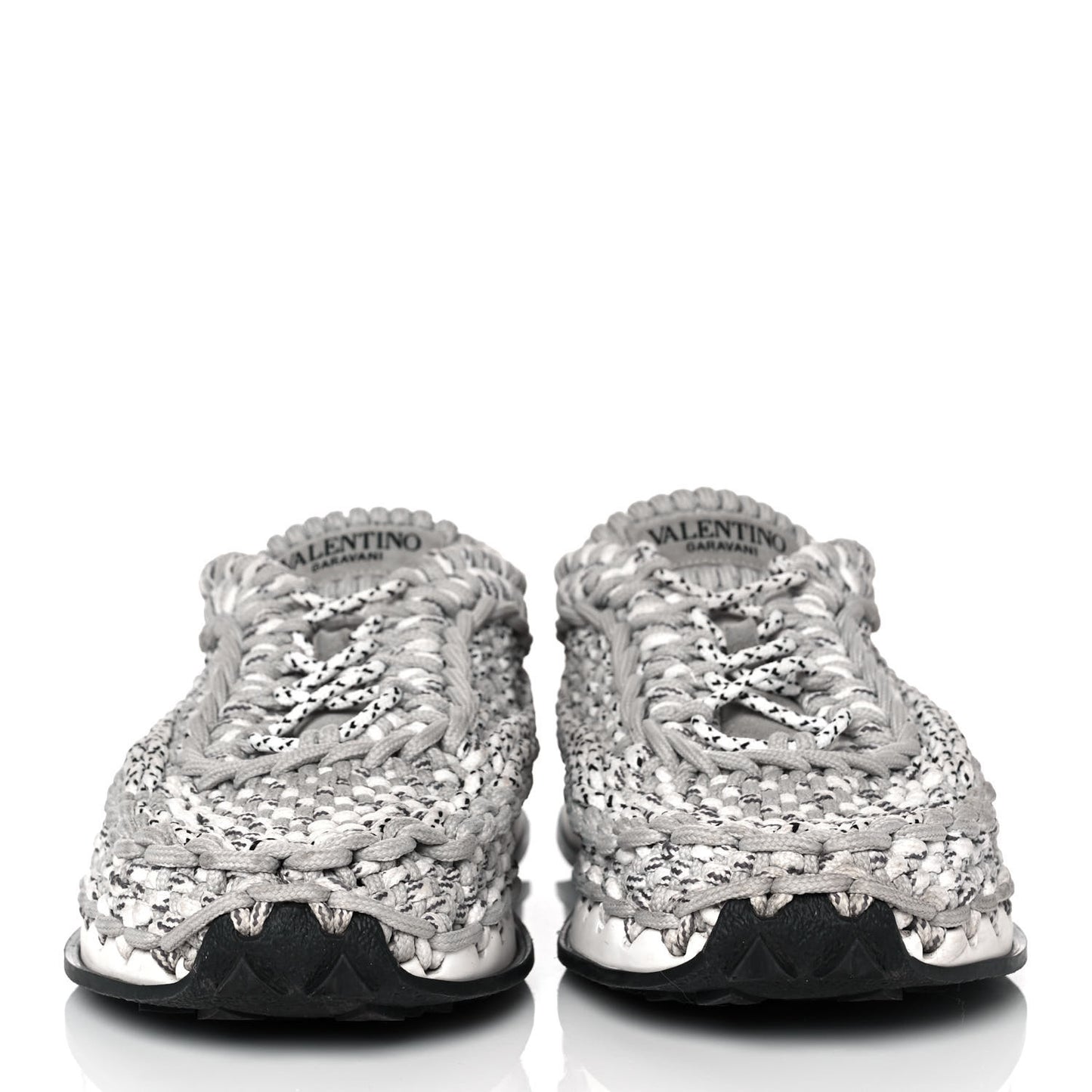 Fabric Crochet Mens Low Top Sneakers 44 Pastel Grey