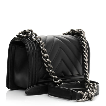 Chanel Calfskin Chevron Quilted Small Boy Flap Black 3 of 13
