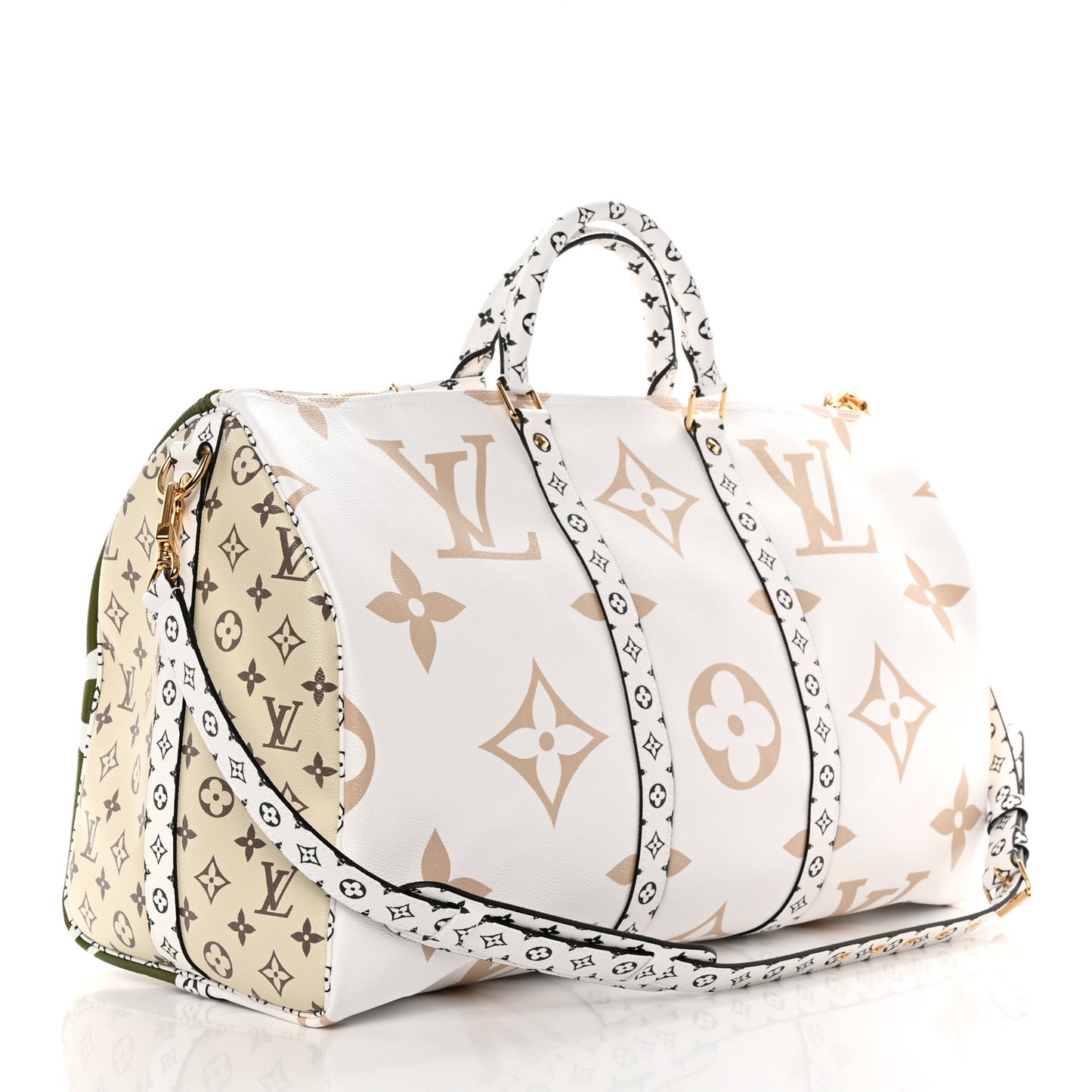 Monogram Giant Keepall Bandouliere 50 Kaki Beige