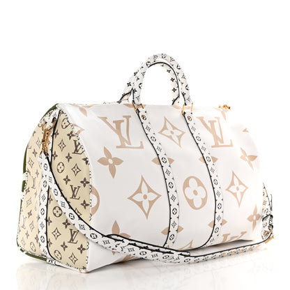 Louis Vuitton Monogram Giant Keepall Bandouliere 50 Kaki Beige 2 of 10
