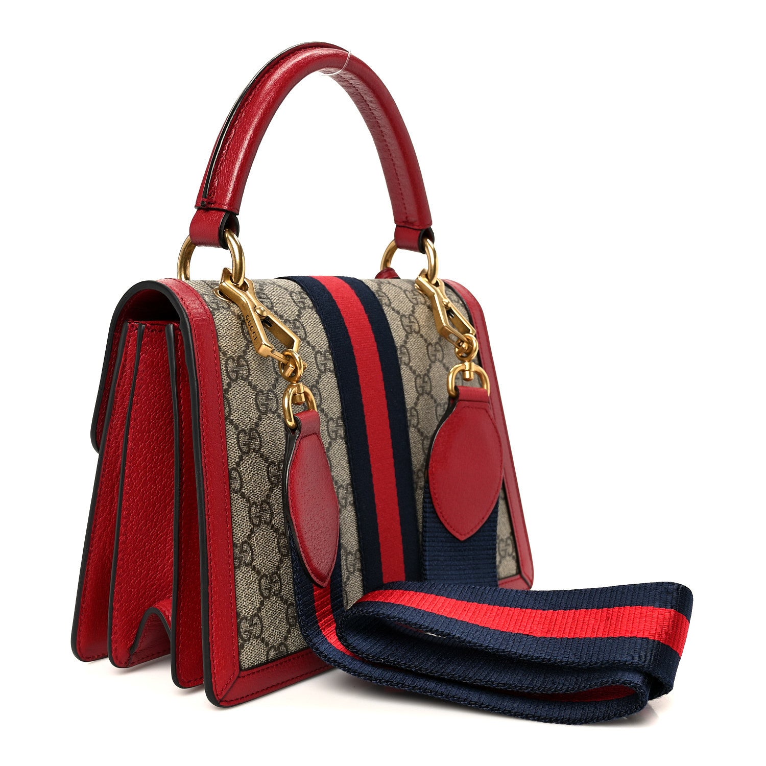 Gucci GG Supreme Monogram Small Queen Margaret Top Handle Bag Red 2 of 11