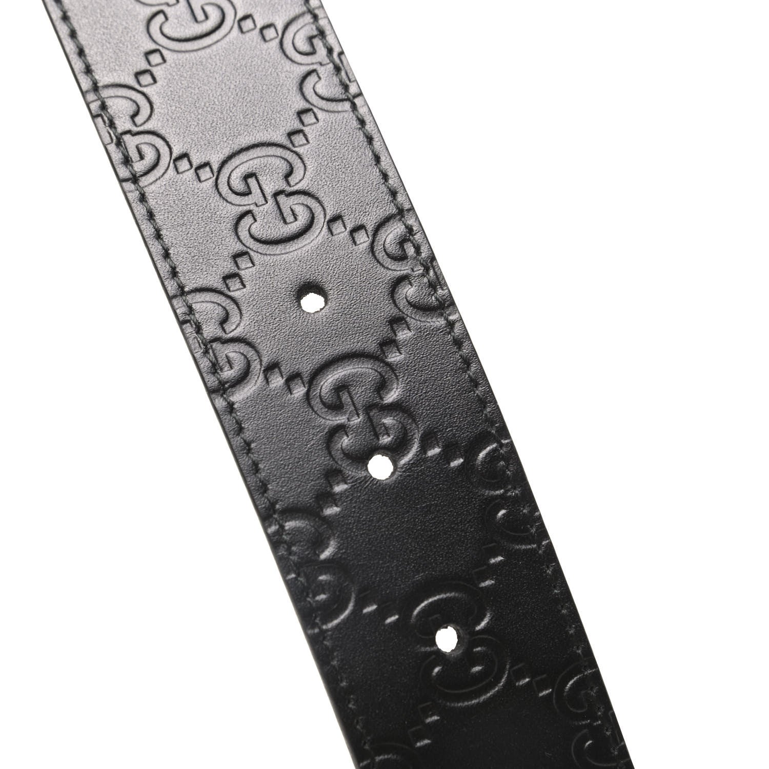 Gucci Guccissima Signature Interlocking G Reversible 37mm Belt 120 48 Black Cocoa 4 of 5
