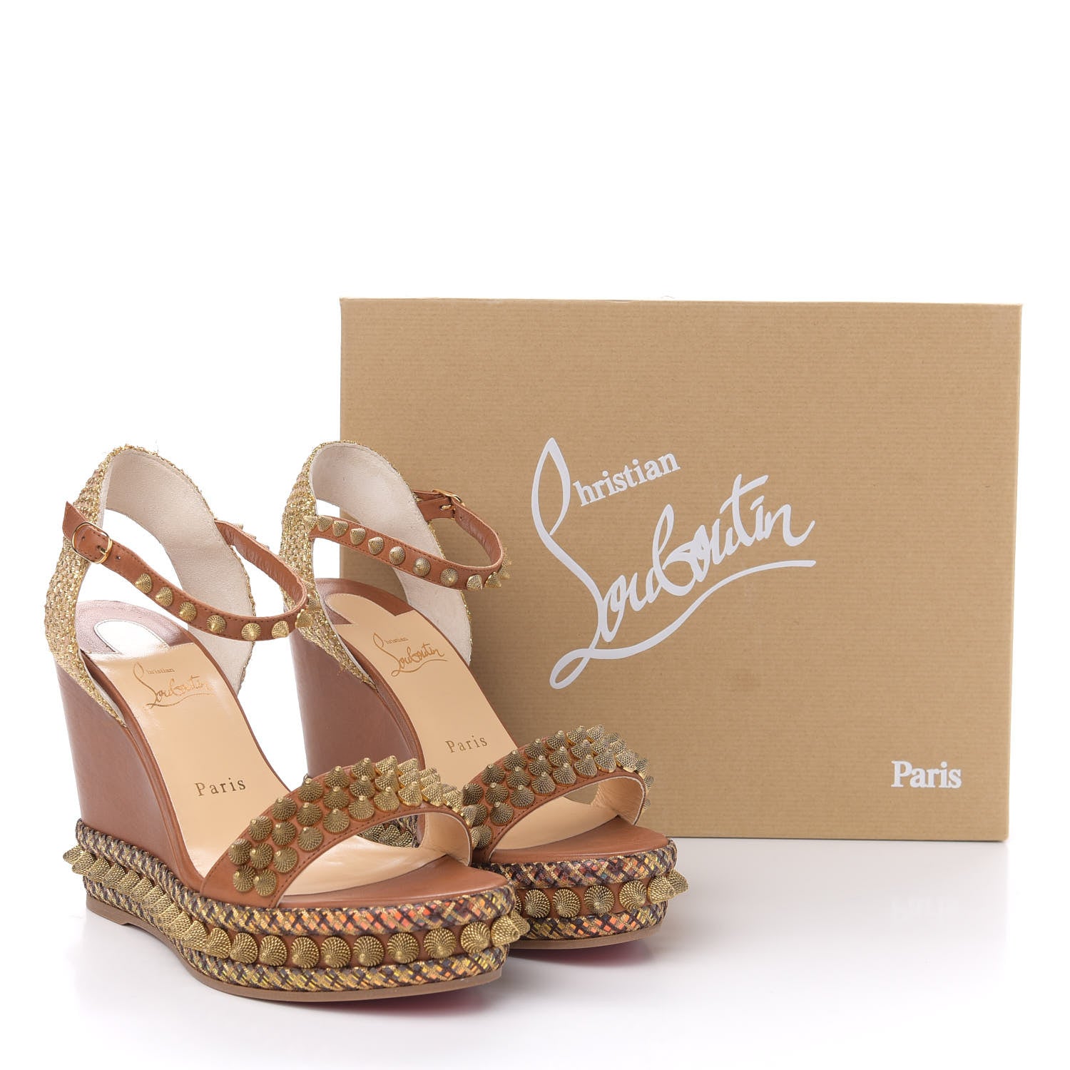 Christian Louboutin Calfskin Cordorella 110 Wedge Sandals 39 Version Cuoio 8 of 8