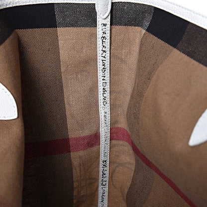 Burberry Coated Canvas Mega Check Sketchbook Large Reversible Doodle Tote White 11 of 27