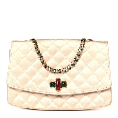 Chanel Satin Gripoix Quilted Small Flap Beige 1 of 10
