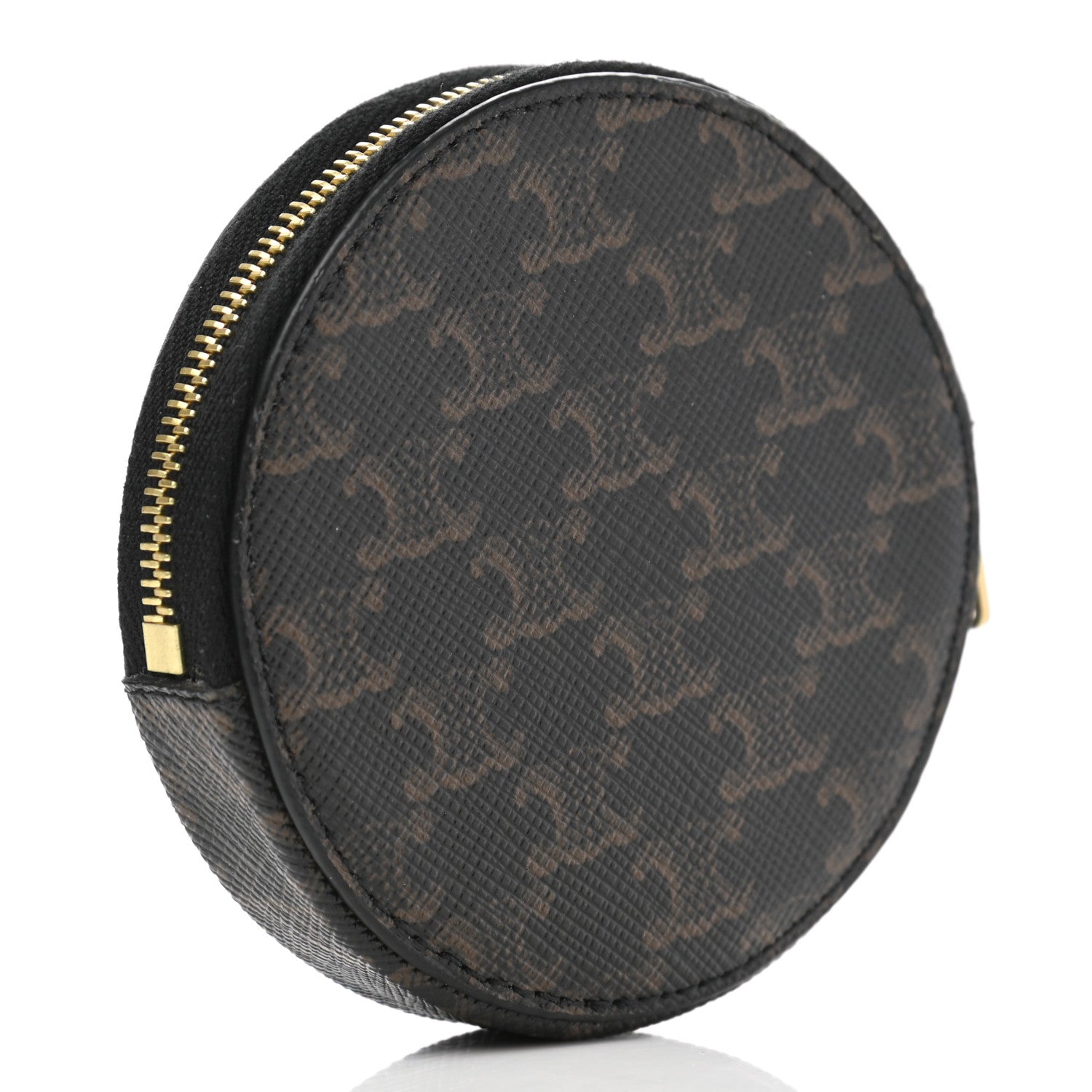 Celine Triomphe Canvas Round Zip Coin Purse 3 of 8