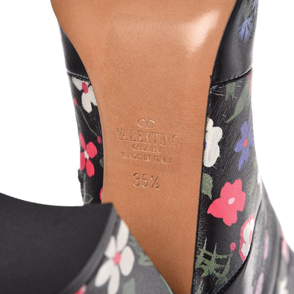 Valentino Garavani Calfskin Camugarden Paneled Ankle Boots 35.5 Black 6 of 9