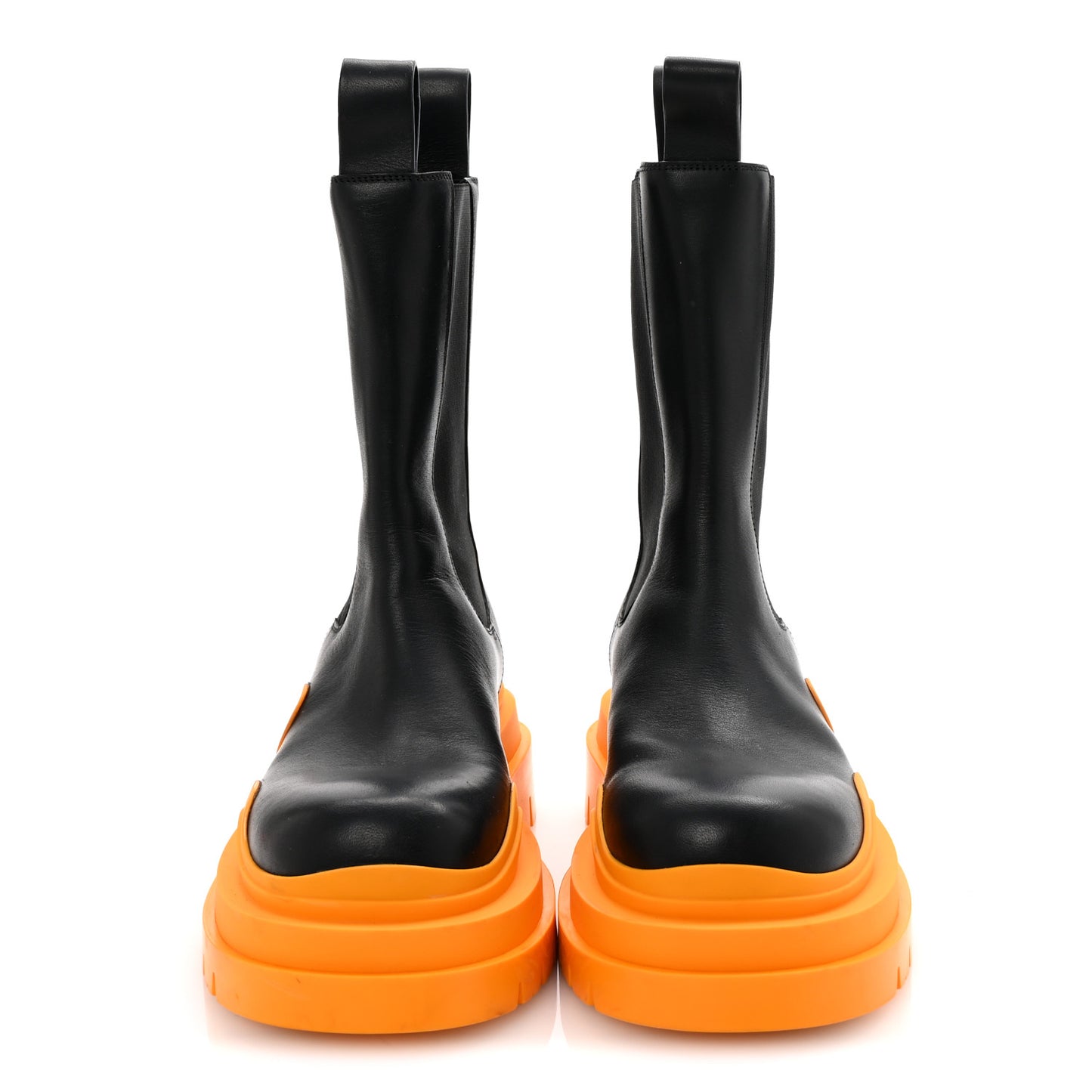 Calfskin The Tire Chelsea Boots 39 Black Tangerine