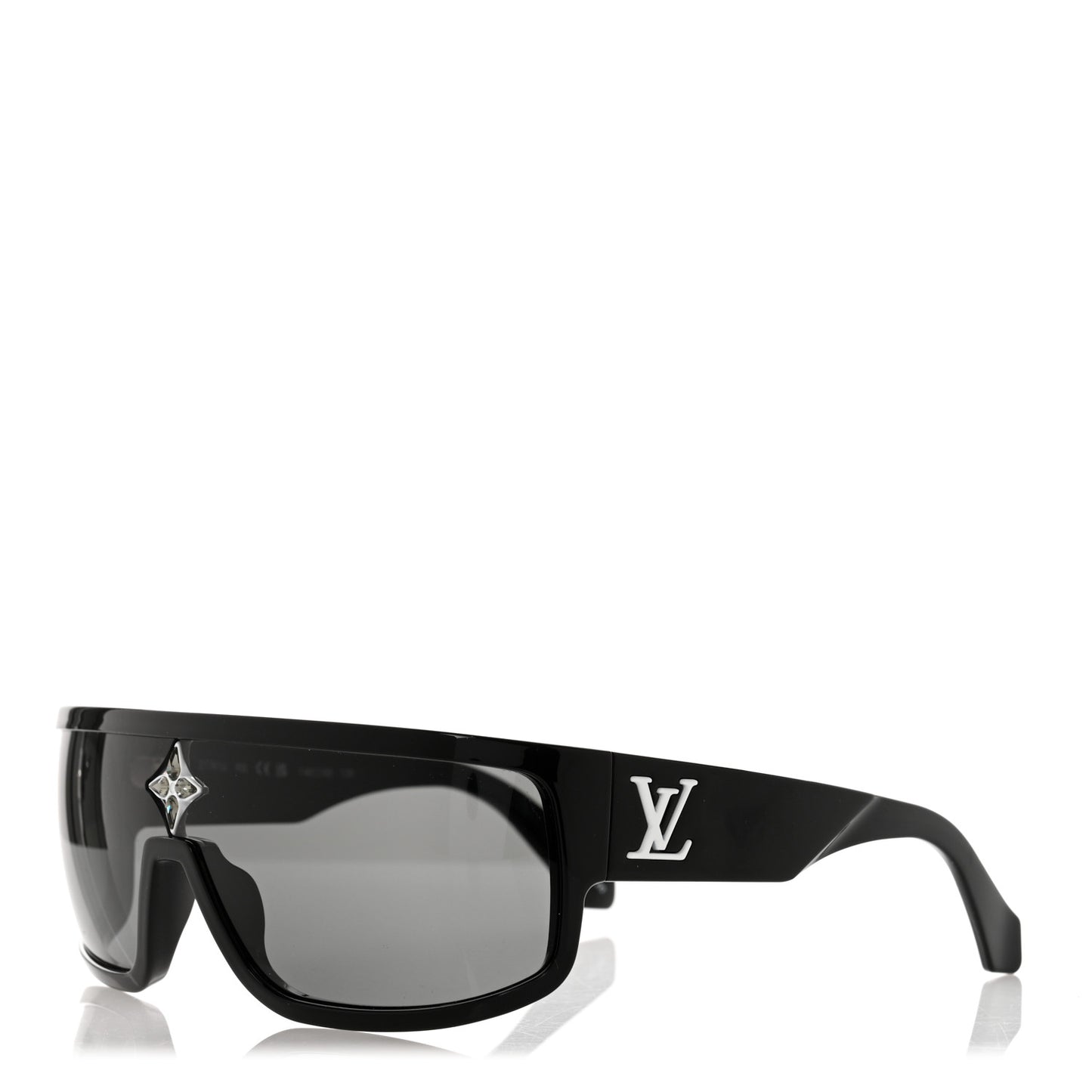 Acetate Crystal Cyclone Sport Mask Sunglasses Z1741U Black