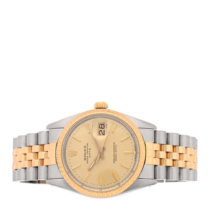 Rolex Stainless Steel 18K Yellow Gold 34mm Oyster Perpetual Date Watch Champagne 15053 2 of 4