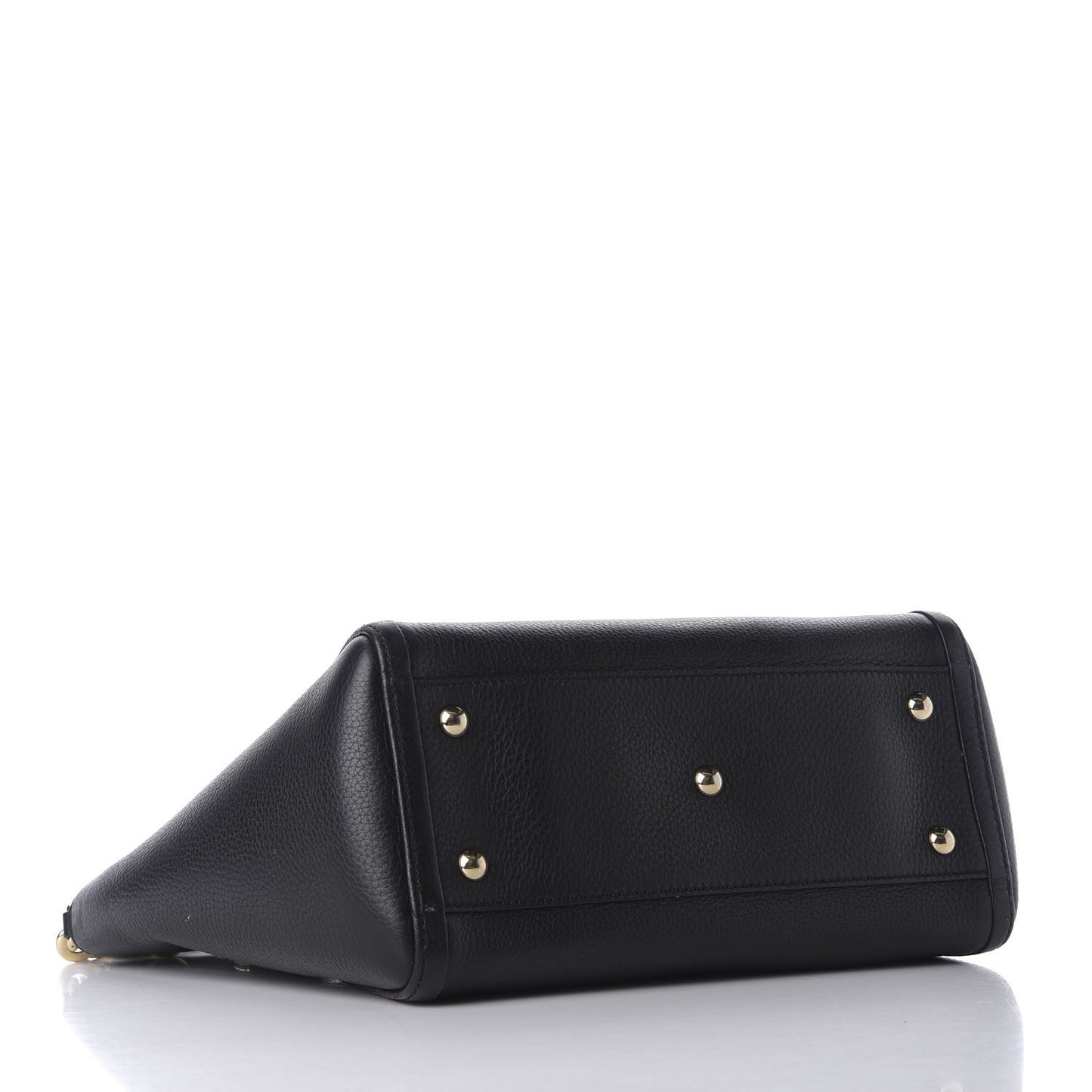 Pebbled Calfskin Small Soho Top Handle Bag Black