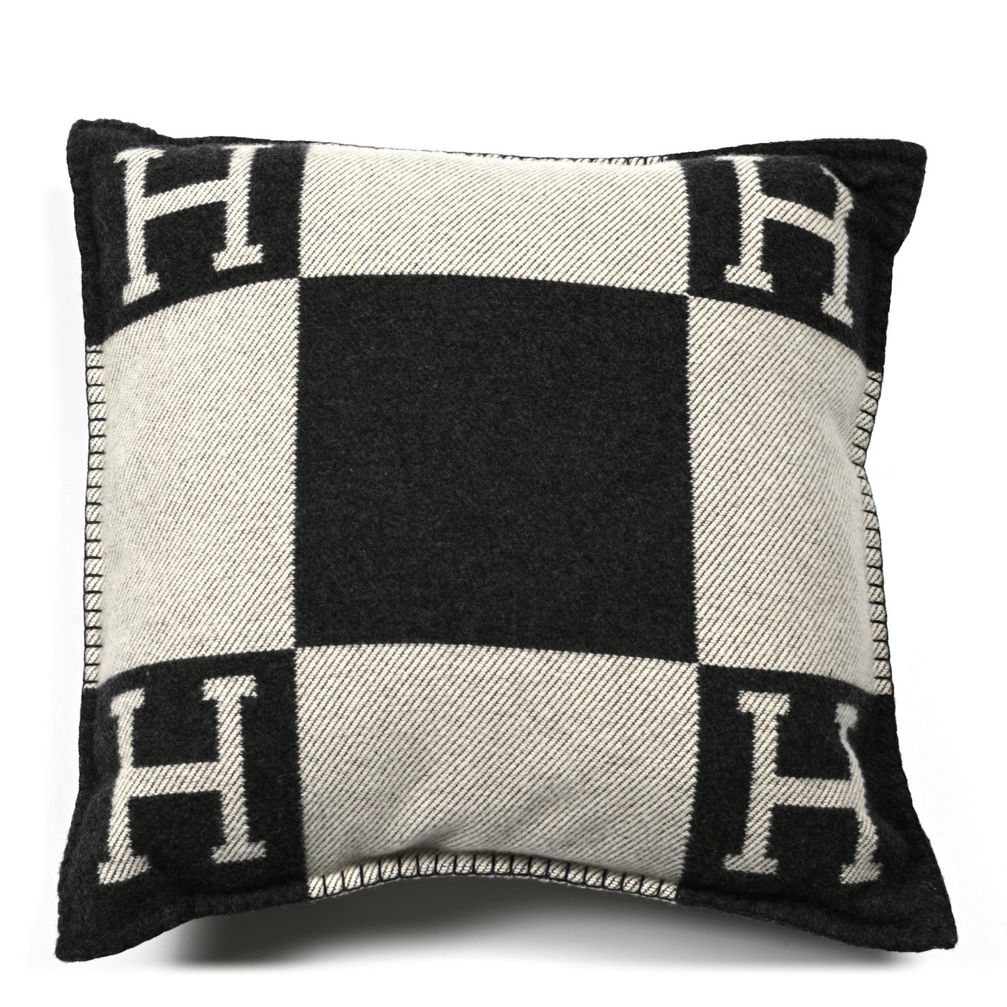 Wool Cashmere Avalon Pillow PM Ecru Gris Fonce