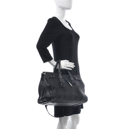 Saint Laurent Grained Calfskin Medium Souple Sac De Jour Black 2 of 19