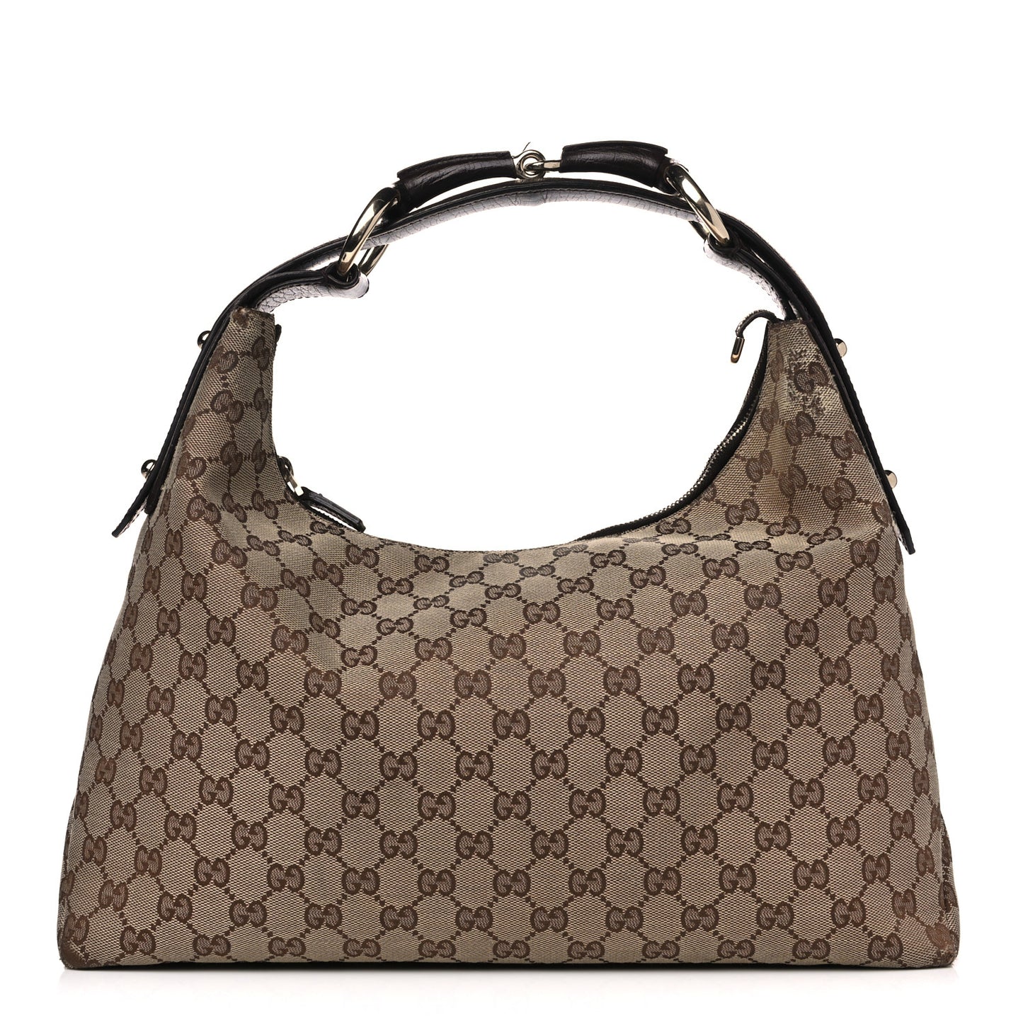 Monogram Medium Horsebit Chain Hobo Dark Brown