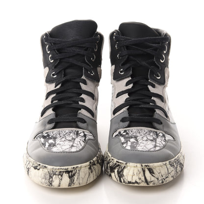 Balenciaga Calfskin Suede Rubber Marble Womens High Top Sneakers 36 Black 2 of 10