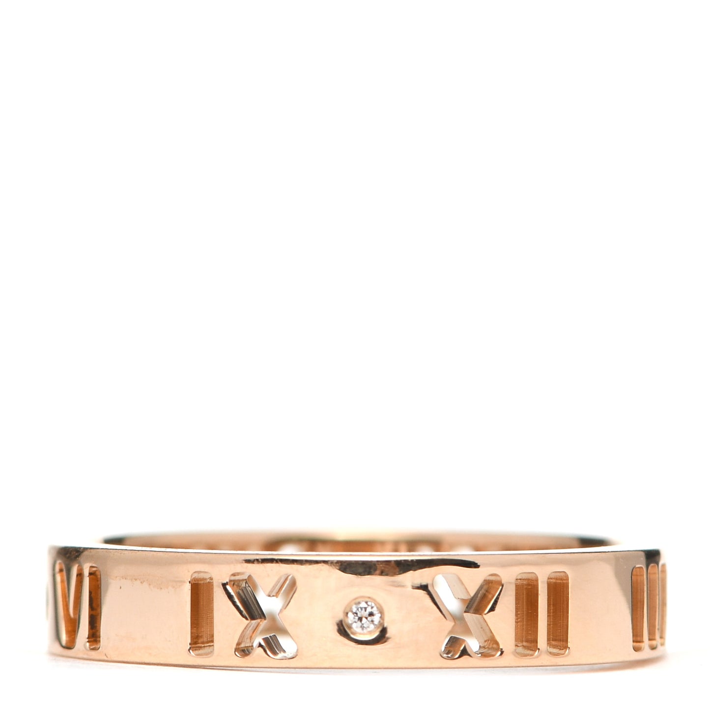 18K Rose Gold Diamond Atlas Pierced Ring 50 5.25