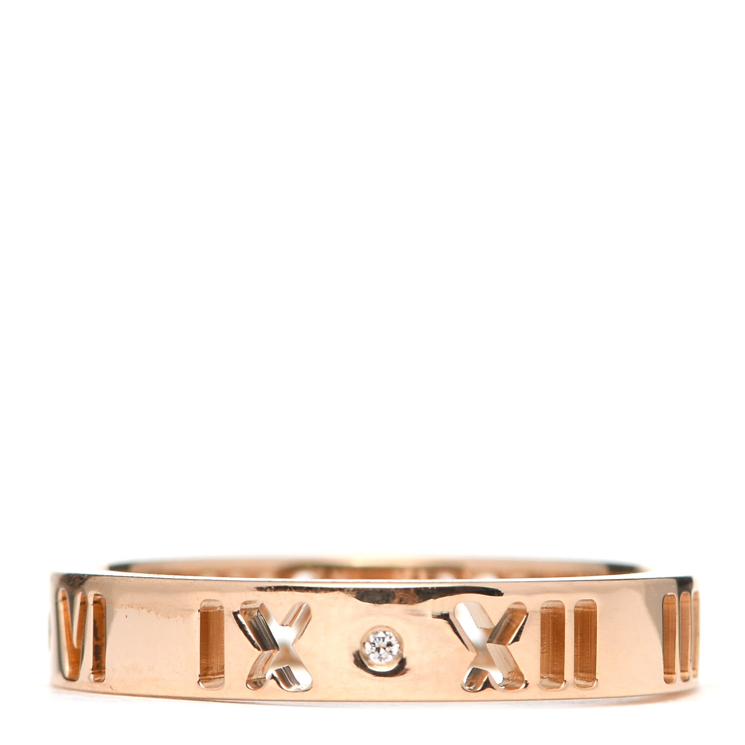 Tiffany 18K Rose Gold Diamond Atlas Pierced Ring 50 5.25 3 of 4