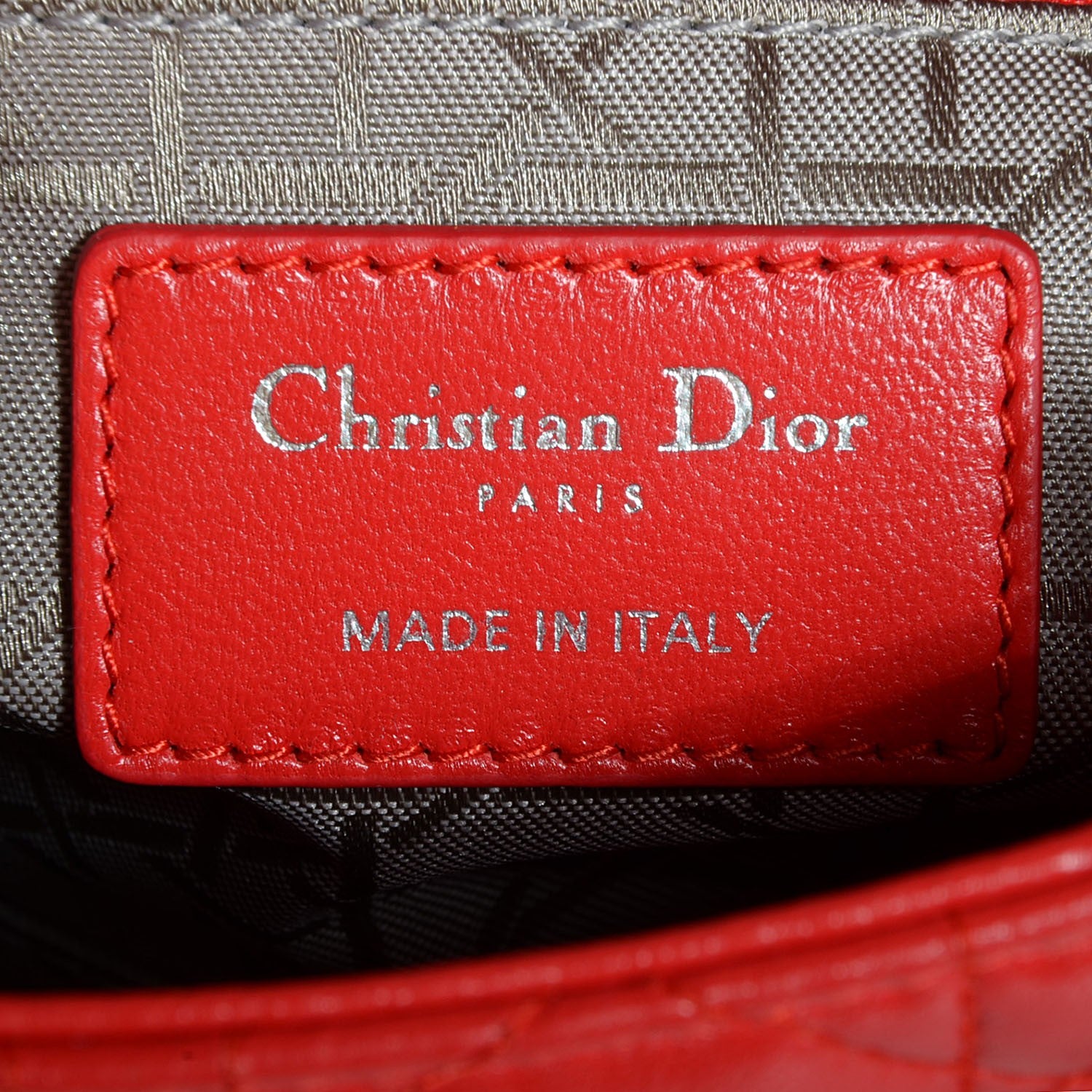 Christian Dior Lambskin Cannage Mini Lady Dior Vermillion 6 of 9