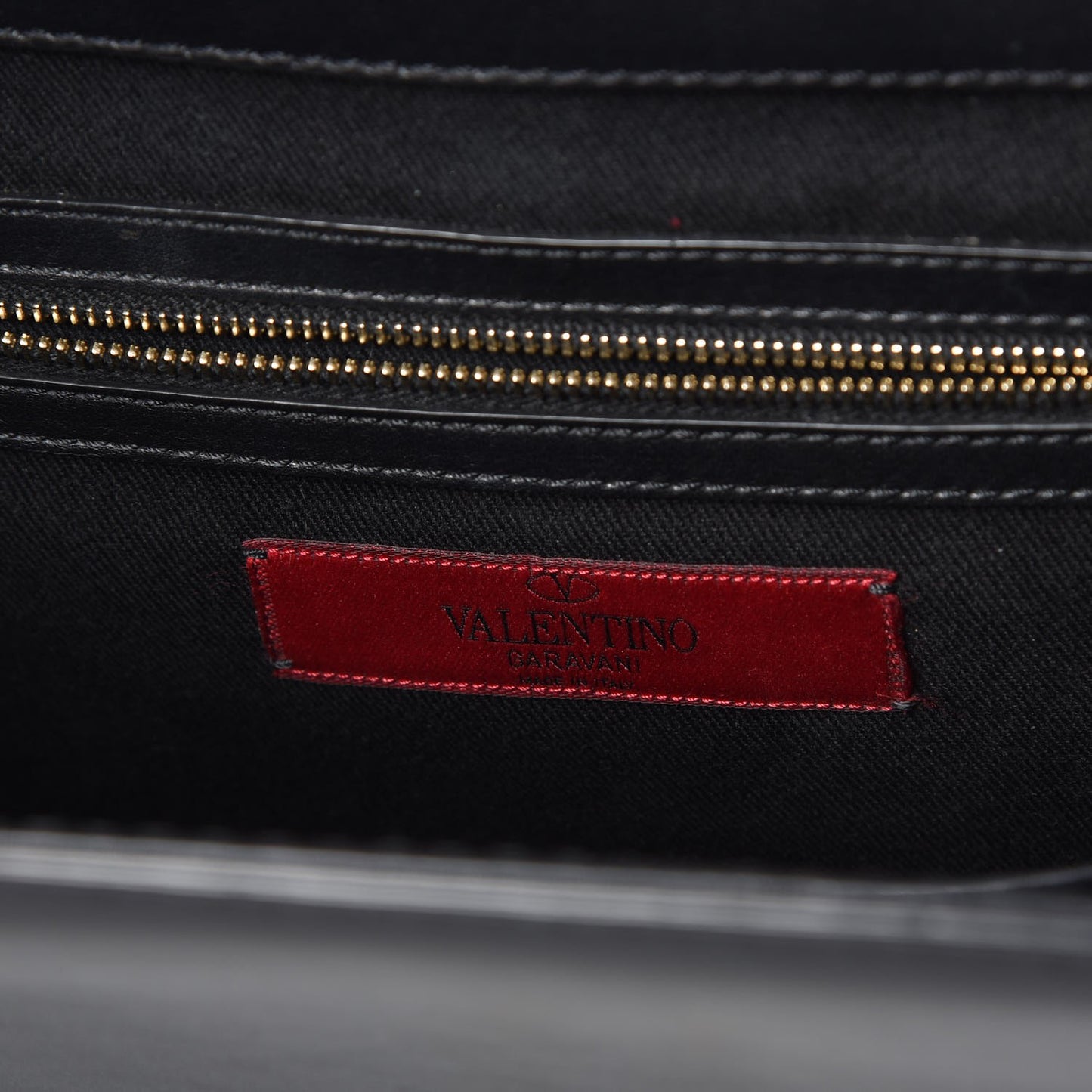 Vitello Large Glam Lock Rockstud Flap Black