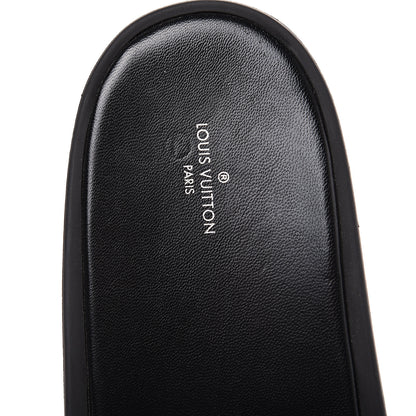 Louis Vuitton Patent Sunbath Flower Slide Sandals 37 Black 7 of 8