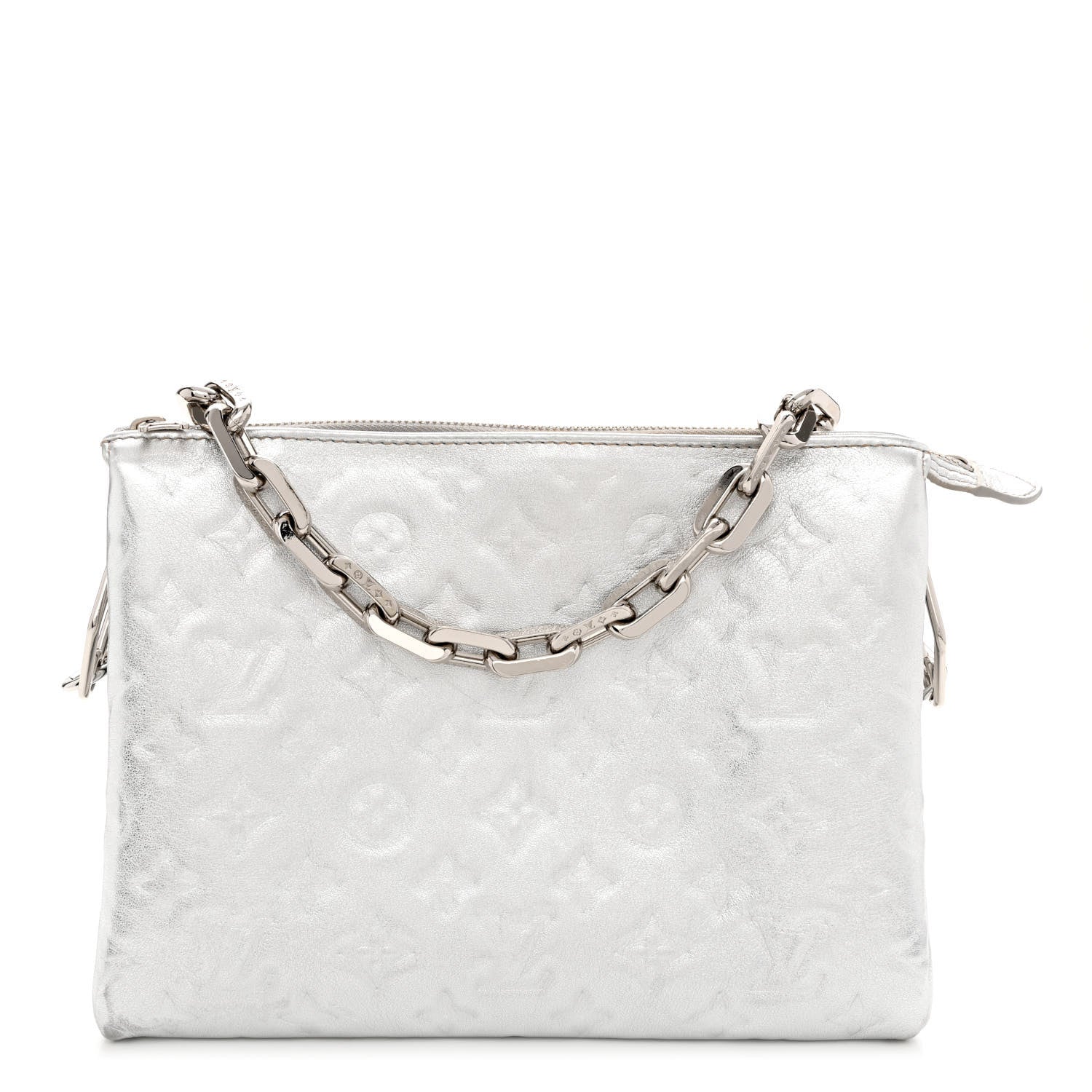 Louis Vuitton Metallic Lambskin Embossed Monogram Coussin PM Silver 1 of 10