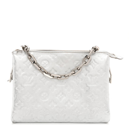 Louis Vuitton Metallic Lambskin Embossed Monogram Coussin PM Silver 1 of 10