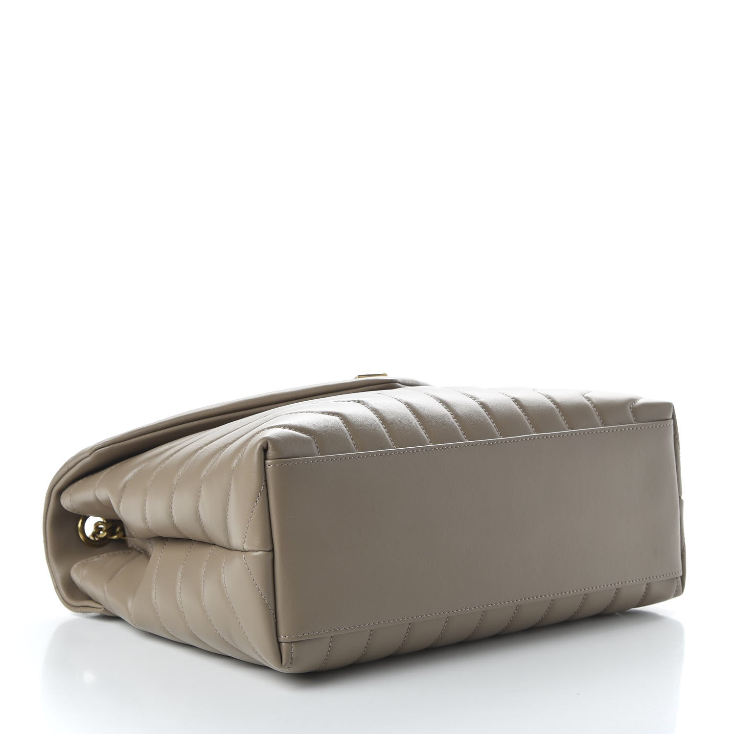 Saint Laurent Calfskin Y Quilted Monogram Medium Loulou Chain Satchel Dark Beige 4 of 9