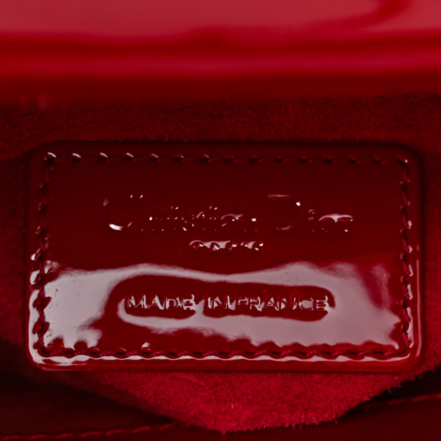 Christian Dior Patent Cannage Mini Lady Dior Red 6 of 10