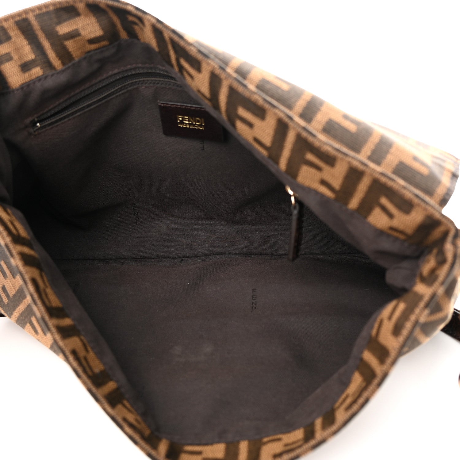Fendi Zucca Patent Large Mia Shoulder Flap Tobacco 5 of 12